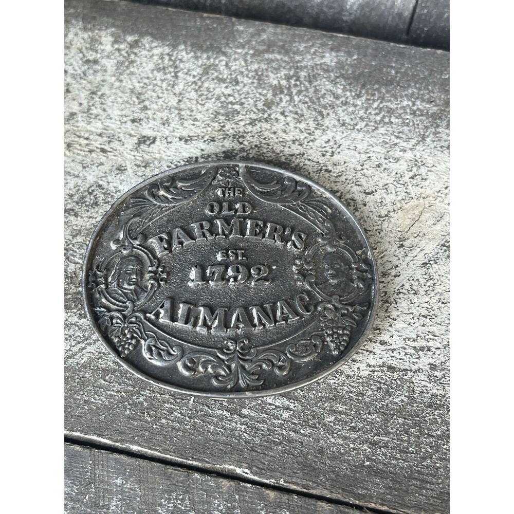 Vintage The Old Farmers Almanac Est. 1792 Belt Buckle Rare Piece